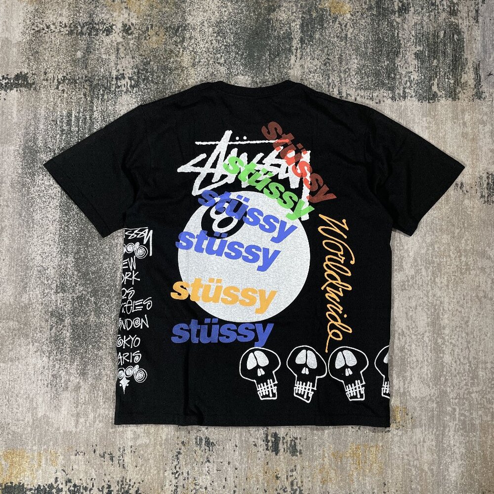STUSSY TEST PIG DYED TEE BLACK - XLARGE